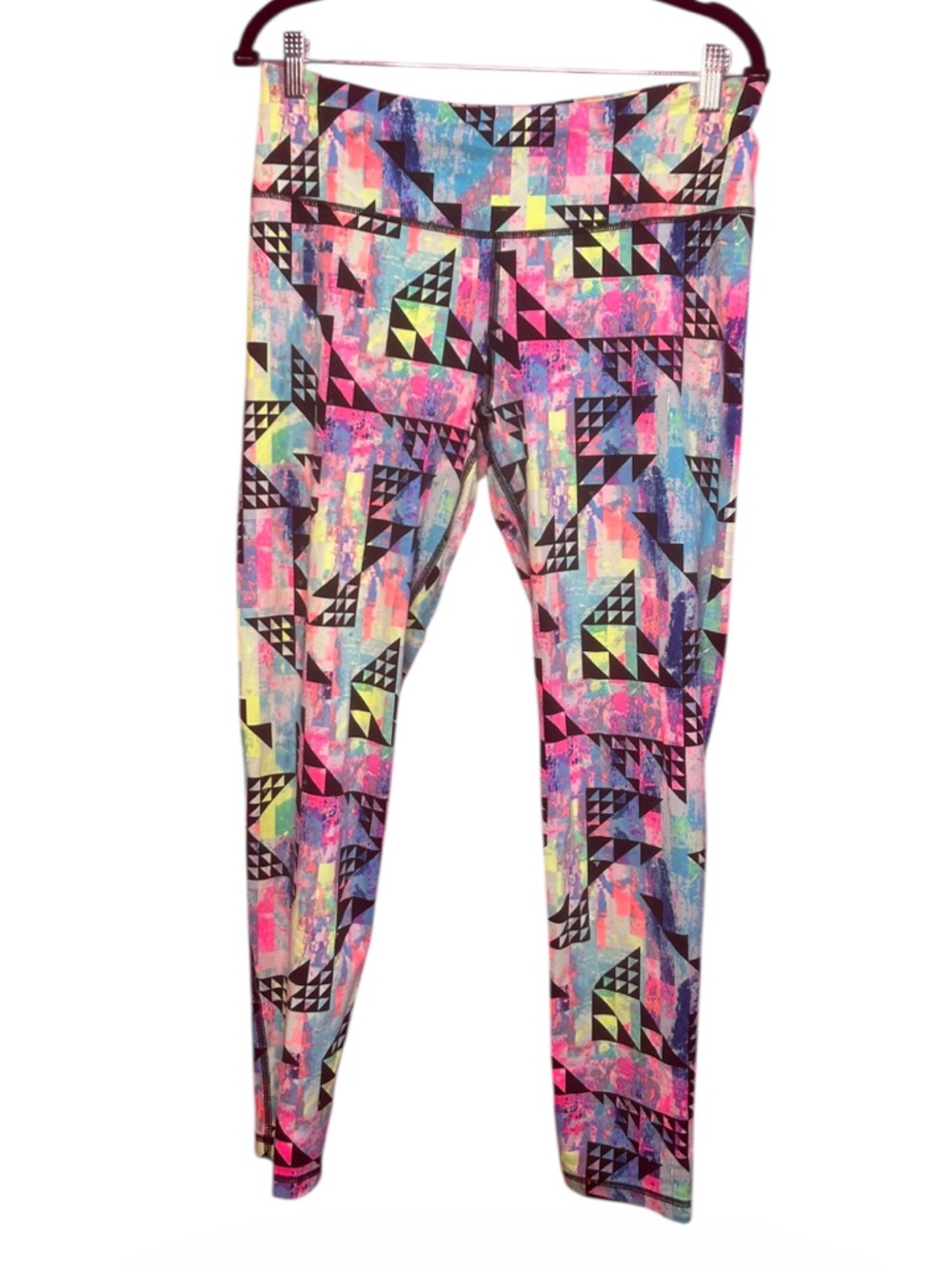 Victoria’s Secret Sport Knockout Neon Triangular Geometric Leggings Large